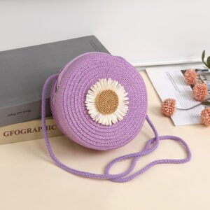 Pastoral Style Raffia Bag Woven Mobile Phone Bag Crossbody