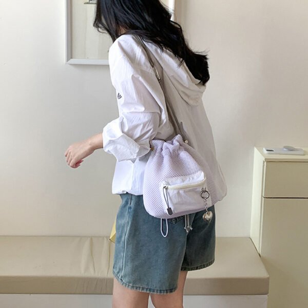 8628bc08-cde0-45b0-b8da-0838c3754396.jpg Small Mesh Drawstring Bucket Bag Fashion Cute Messenger Shoulder Bags For Women