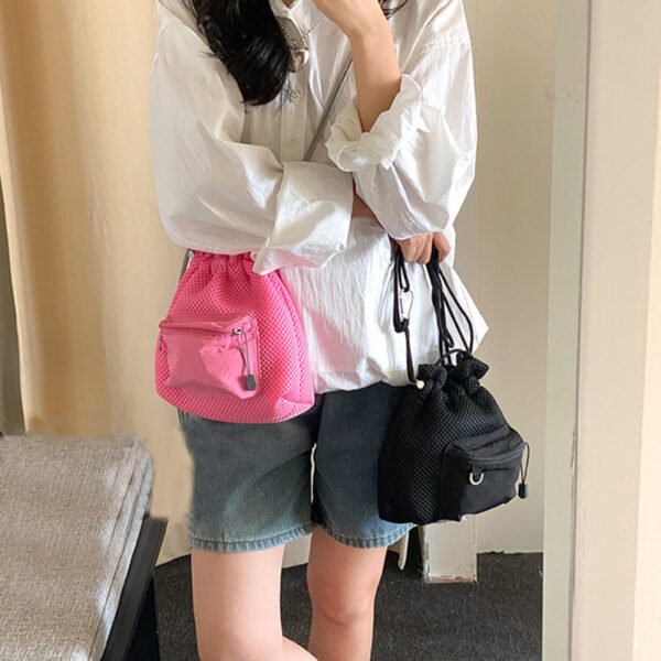 f9fbf049-61f1-4539-a23e-3a480339f674.jpg Small Mesh Drawstring Bucket Bag Fashion Cute Messenger Shoulder Bags For Women