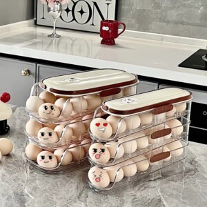 8b384aa7-5b5f-4783-9703-98248d4e3a5f.jpg Storage Box Kitchen Refrigerator Multi-layer Transparent Egg Holder
